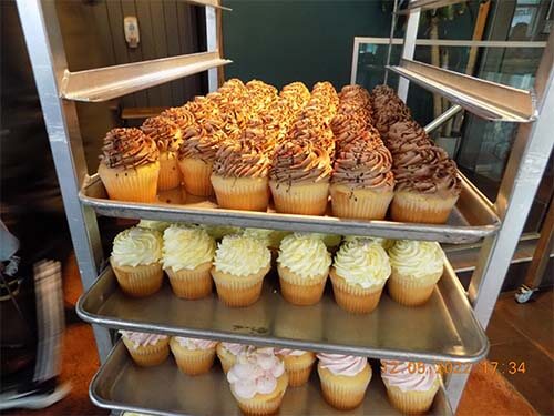 cupcakes on a shelf