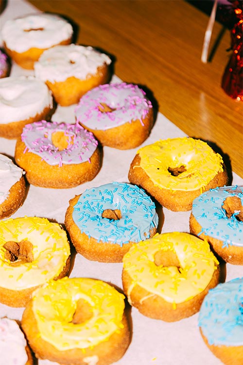 colorfull donuts in a table