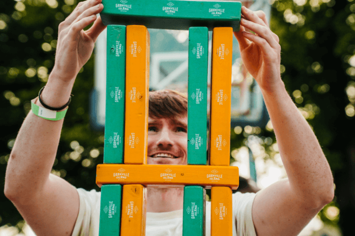 person playing jenga