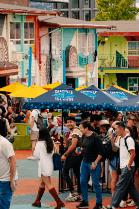 people enjoying the Oasis beer garden