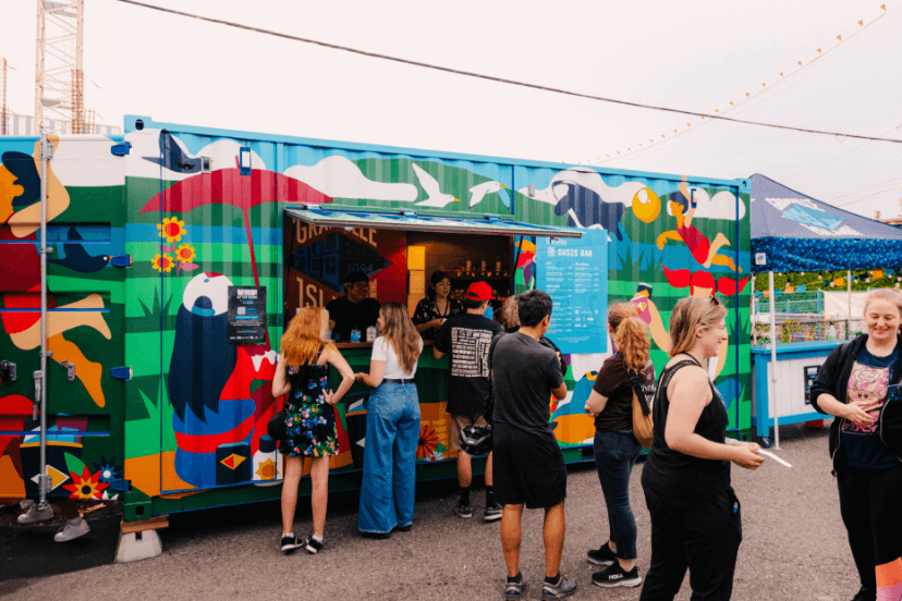 people shopping at the mobile bar