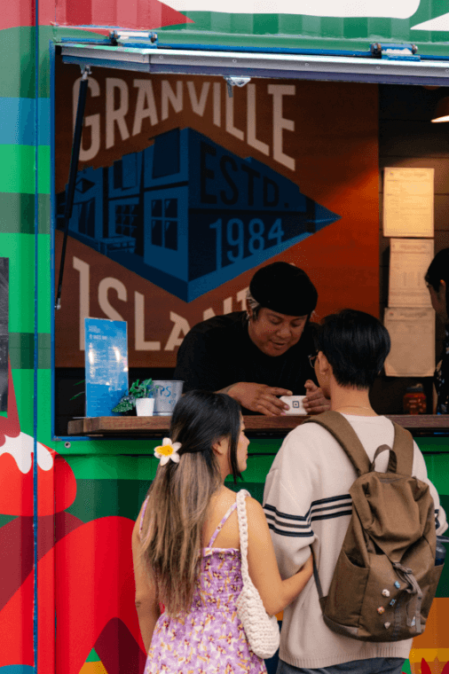 people shopping at the mobile bar